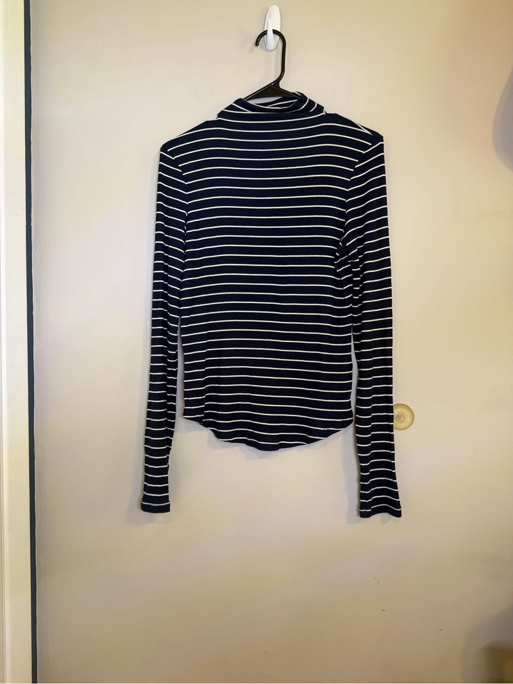 American Eagle Outfitters Blue & White Striped Long-Sleeve Turtleneck